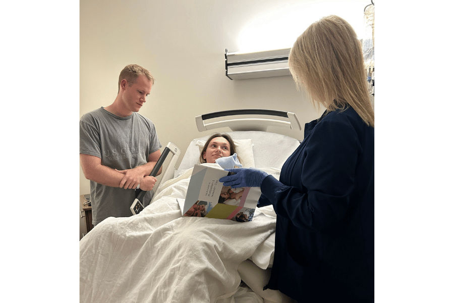 Our breastfeeding specialist shares educational information with family
